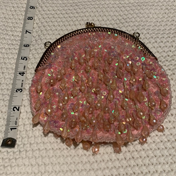 Pink Teardrop Beaded & Sequince Evening Bag - Picture 13 of 13